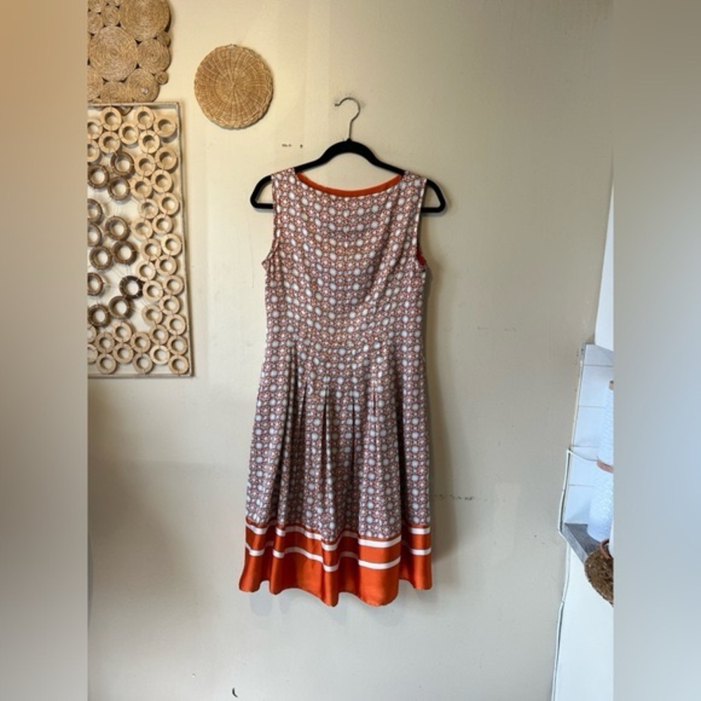 Jones New York polyester orange size 6 midi flare dress